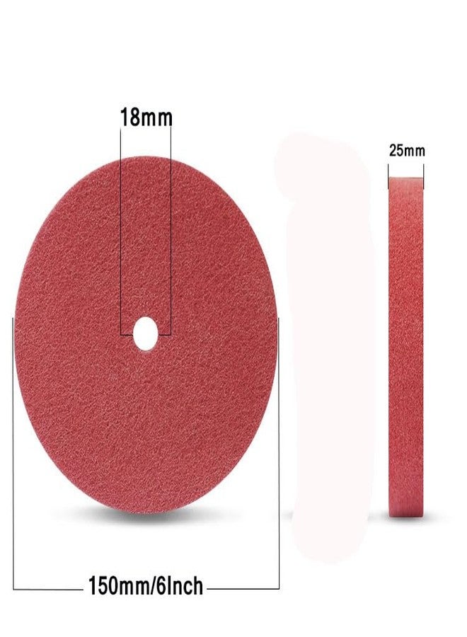 Lekshika Non-Woven Abrasive Polishing Wheel - 150 mm x 25 mm | Grinding & Finishing Wheel for Metal, Wood, Stainless Steel - Maroon, Fine Grit - U1 - Image 2